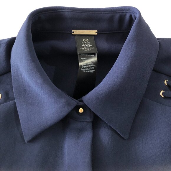 Chico's Black Label Womens Size 00 Navy Oversized Long Tunic Blouse Jacket - Picture 5 of 12